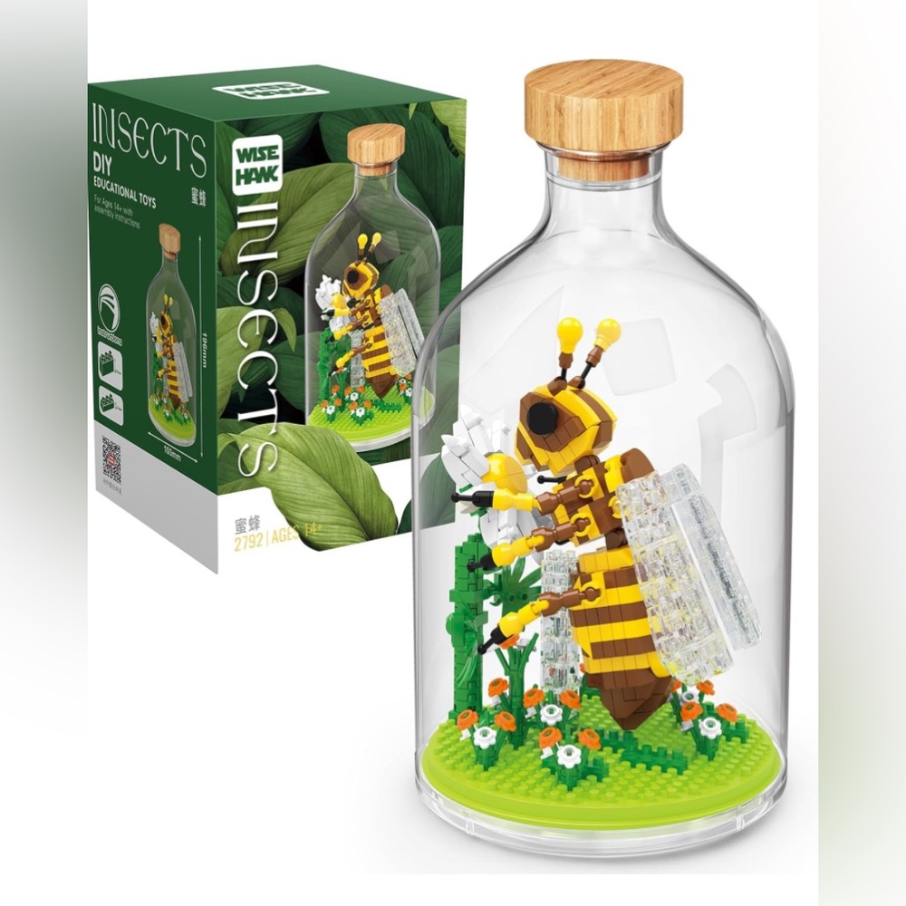New Wise Hawk Bumblebee Bee Insect Mini Building Blocks Set Nature Decor Gift